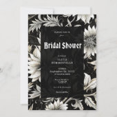 ダークヴィンテージブラック&ホワイトダマスクブライダルシャワー 招待状 (正面)