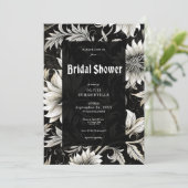 ダークヴィンテージブラック&ホワイトダマスクブライダルシャワー 招待状 (スタンド正面)