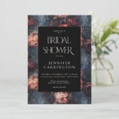 ダークヴィンテージレッド&ピンクフローラブライダルシャワー 招待状 (スタンド正面)