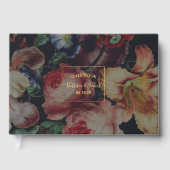 ダークヴィンテージ結婚フローラズゲストブック ゲストブック (正面)