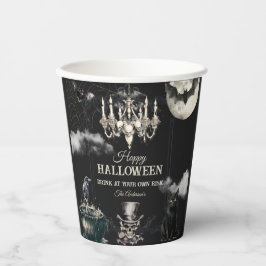ダークヴィンテージ ゴシック スカル 年次ハロウィンパーティー 紙コップ