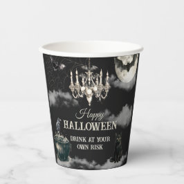 ダークヴィンテージ ゴシック スカル 年次ハロウィンパーティー 紙コップ