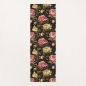 ダークヴィンテージ・ボタン floral パターン ヨガマット (正面)