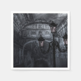 ダークヴェネツィアレインブリッジのため息の夜 スタンダードカクテルナプキン