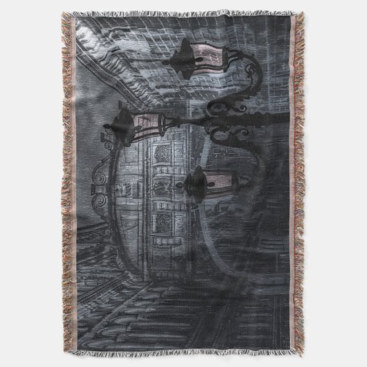ダークヴェネツィアレインブリッジのため息の夜 スローブランケット (正面縦)