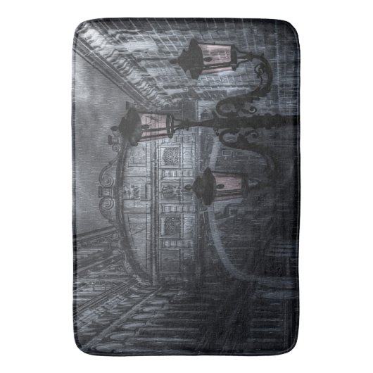 ダークヴェネツィアレインブリッジのため息の夜 バスマット (正面縦)