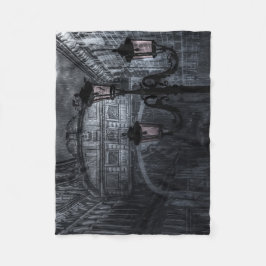 ダークヴェネツィアレインブリッジのため息の夜 フリースブランケット