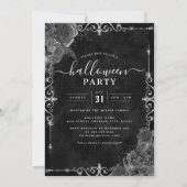 ダーク不気味フローラバラハローウィンパーティ 招待状 (正面)
