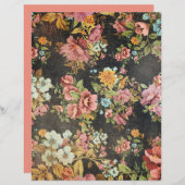 ダーク動揺してフローラスクラップブック紙 (正面/裏面)