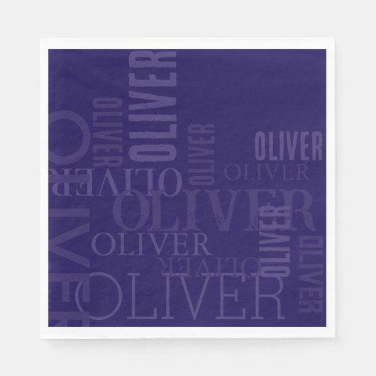 ダーク動揺してブルークールタイポグラフィ スタンダードランチョンナプキン (正面)