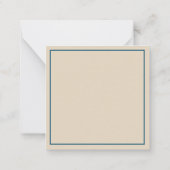 ダーク名門私立校風のブルーとクリームストライプモノグラム ノートカード (裏面)