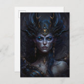 ダーク女神クイーンファンタジーアート ポストカード (正面/裏面)