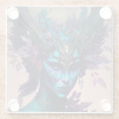 ダーク小妖精や小人ファンタジーアート ガラスコースター (裏面)