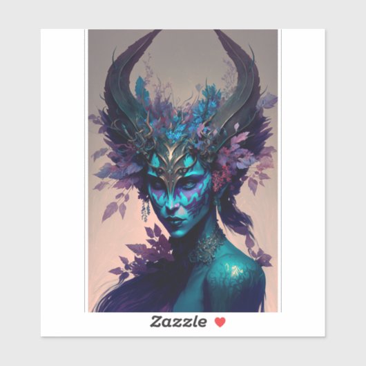 ダーク小妖精や小人ファンタジーアート シール (シート)