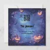 ダーク幽霊のよく出るハローウィンパーティとカボチャ&こうもり 招待状 (裏面)