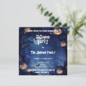 ダーク幽霊のよく出るハローウィンパーティとカボチャ&こうもり 招待状 (スタンド正面)