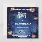 ダーク幽霊のよく出るハローウィンパーティとカボチャ&こうもり 招待状 (正面)