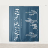 ダーク恋しく思ブルーモダンサボテンのバチェロレッテに タペストリー (正面)