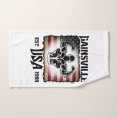 ダーク文字ギンズビルUSA国旗Bicepsボディビルダー ハンドタオル (ハンドタオル)
