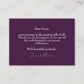 💍ダーク明るい赤紫色エンチャントウォーターカラー プレイスカード (裏面)