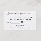 ダーク洗練されたブルゴーニュアポイントメントカード 予約カード (裏面)