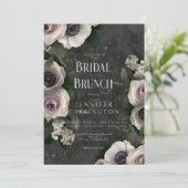 ダーク炭エレガントフローラモダンブライダルブランチ 招待状 (スタンド正面)