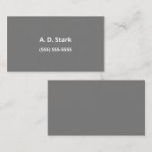 ダーク無地のグレイのミニマリスト 名刺 (正面/裏面)