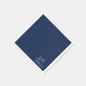 ダーク無地のブルーリリー・オブ・ザ・バレーカスタム スタンダードカクテルナプキン (角)
