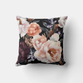 ダーク牡丹の花柄 クッション (裏面)