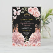 ダーク王室の赤面ピンクツインズジオメトリックキンセアニラ 招待状 (スタンド正面)