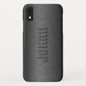 ダーク男らしグレーのブラッシュアルミニウム背景 Case-Mate iPhoneケース (裏面)