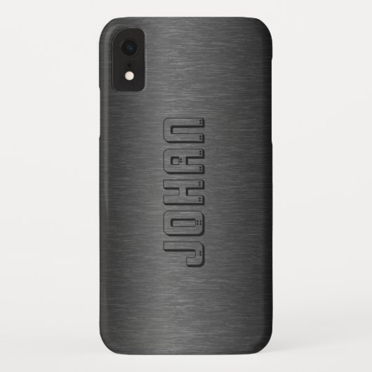 ダーク男らしグレーのブラッシュアルミニウム背景 Case-Mate iPhoneケース (裏面)