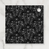 ダーク白黒結婚ワイルドフラワー フェイバータグ (裏面)