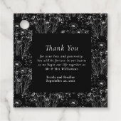 ダーク白黒結婚ワイルドフラワー フェイバータグ (正面)