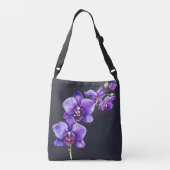 ダーク石板グレーパープルオーキッドクロス体トート クロスボディバッグ (裏面)
