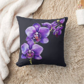 ダーク石板グレーパープルオーキッド装飾用クッション クッション (ブランケット)