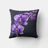 ダーク石板グレーパープルオーキッド装飾用クッション クッション (裏面)