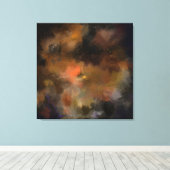 ダーク紅葉コンテンポラリー抽象芸術アートデコール キャンバスプリント (インサイチュ (ウッドフロア))