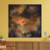 ダーク紅葉コンテンポラリー抽象芸術アートデコール キャンバスプリント (インサイチュ (リビング))