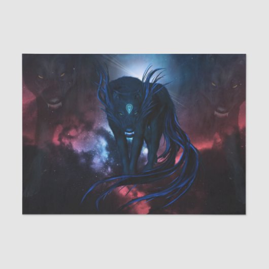 ダーク素晴らしファンタジーオオカミ 薄葉紙 (正面)