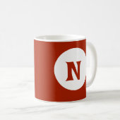 ダーク素晴らしレッドモノグラムイニシャル コーヒーマグカップ (正面右)