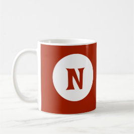 ダーク素晴らしレッドモノグラムイニシャル コーヒーマグカップ