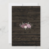 ダーク素朴ウッドの埃っぽい紫のバラフローラ セーブザデート (裏面)