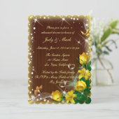 ダーク素朴ウッドイエローフローラリハーサルディナー 招待状 (スタンド正面)