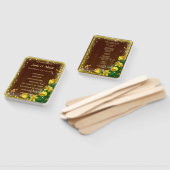 ダーク素朴ウッドイエローフローラ結婚式 プログラム ハンドファン (組立なし)