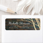 ダーク素朴ウッドツリーブランチ差出人住所 ラベル (インサイチュ)