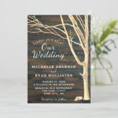 ダーク素朴ウッドツリー秋ウィンターウェディング 招待状 (スタンド正面)
