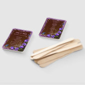 ダーク素朴ウッドパープルフローラ結婚式 プログラム ハンドファン (組立なし)