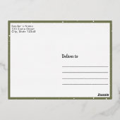 ダーク素朴ウッドファミリー2枚の写真シルバー 箔シーズンポストカード (裏面)