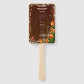 ダーク素朴ウッドフローラバタフライ結婚式 プログラム ハンドファン (裏面)